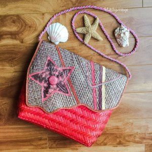 80s Vintage Guy Laroche Wicker Shoulder Bag